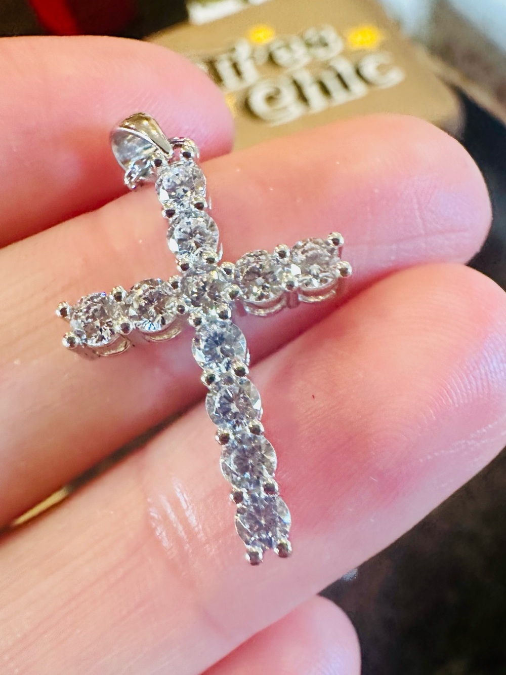 New set 2 Cross necklaces chains solid 925 sterling silver adjustable 16-18 in